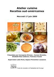 Atelier Cuisine Recettes sud-américaines du 17.06.09 - Centre de ...