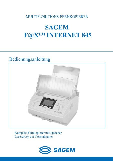 BDA Laserfax 845i deutsch - Fax-Anleitung.de