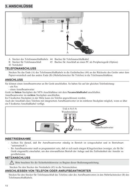 BDA Laserfax 845i deutsch - Fax-Anleitung.de