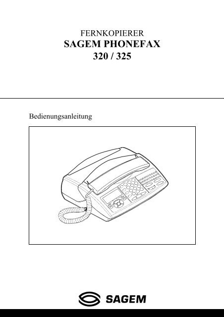 SAGEM PHONEFAX 320 / 325 - Fax-Anleitung.de