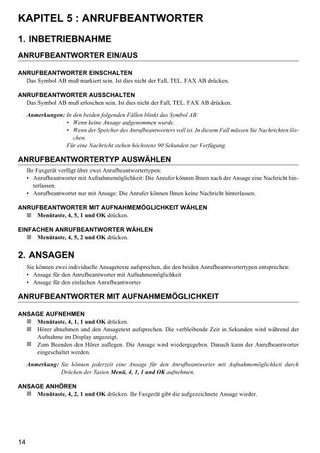 SAGEM PHONEFAX 320 / 325 - Fax-Anleitung.de