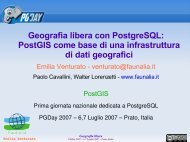 Geografia libera con PostgreSQL: PostGIS come base di ... - Faunalia