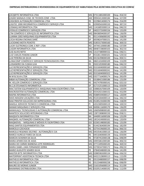 empresas distribuidoras e revendedoras de equipamentos ecf ...