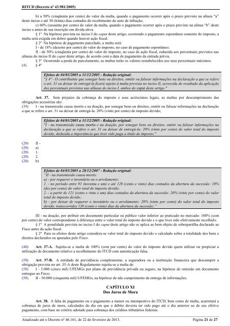 Regulamento ITCD - Decreto 43.981/2005 - Secretaria de Estado de ...