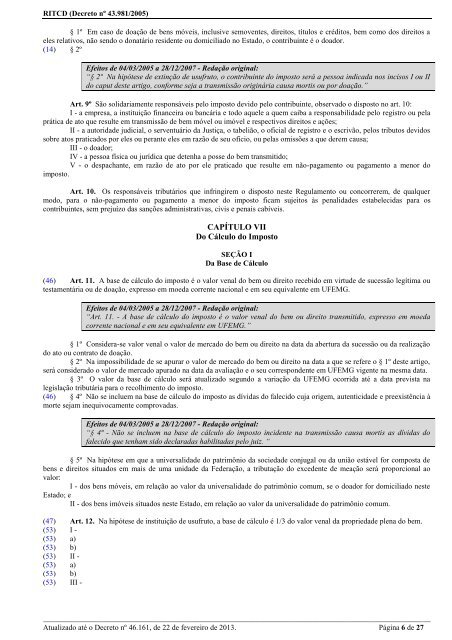 Regulamento ITCD - Decreto 43.981/2005 - Secretaria de Estado de ...