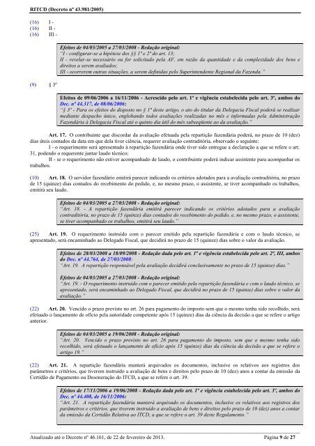 Regulamento ITCD - Decreto 43.981/2005 - Secretaria de Estado de ...