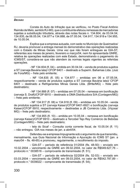 boletim do conselho de contribuintes do estado de minas gerais