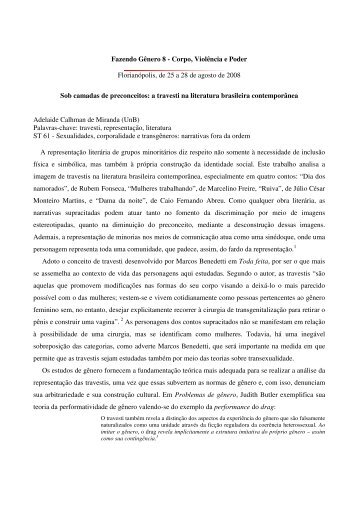 Fazendo Gênero 8 - Corpo, Violência e Poder Florianópolis, de 25 a ...