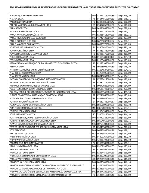 empresas distribuidoras e revendedoras de equipamentos ecf ...