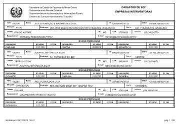 cadastro de ecf empresas interventoras - Secretaria de Estado de ...