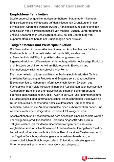 Informationsflyer - Fachbereich Physik und Elektrotechnik der ...