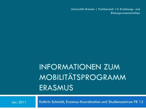 Präsentation - Fachbereich 12 - Universität Bremen