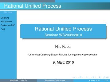 Rational Unified Process - Seminar WS2009/2010