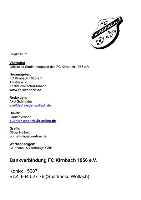 Spielball für den FC Kirnbach - FC Kirnbach 1956 eV