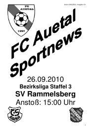 Stadionzeitung vom 26.09.10 - FC Auetal