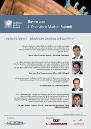 Thesen zum 4. Deutschen Marken-Summit - FAZ-Institut