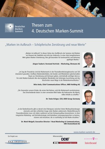 Thesen zum 4. Deutschen Marken-Summit - FAZ-Institut