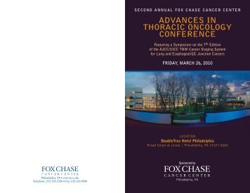 advances in thoracic oncology conference - Fox Chase Cancer Center