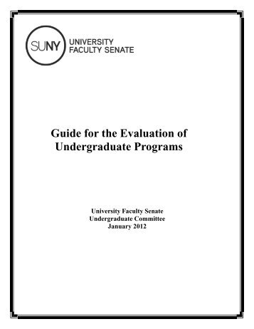 Guide for the Evaluation of Undergraduate Academic Programs