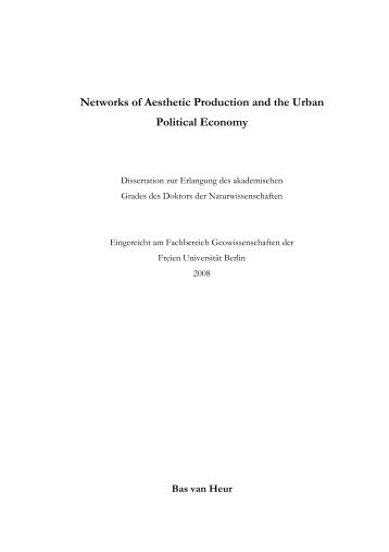 Networks of Aesthetic Production and the Urban Political Economy