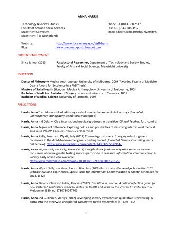 CV for web Jan 2013.pdf - Maastricht University