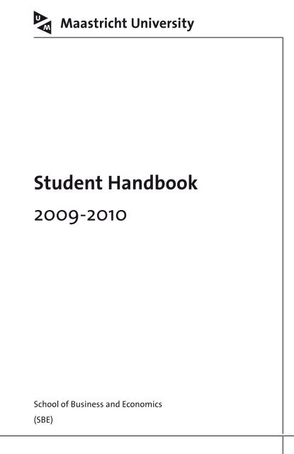 Student Handbook - School of Business and Economics - Maastricht ...