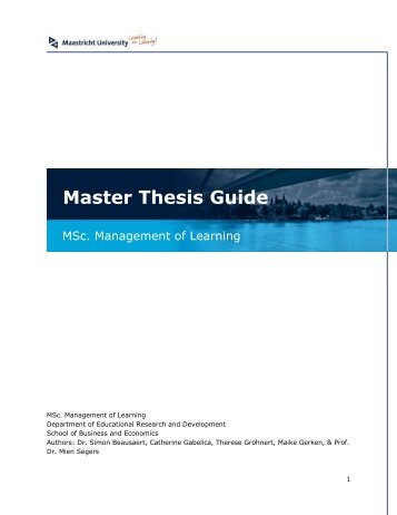 Master Thesis Guide - School of Business and Economics ...