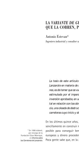 Lanzarote: el papel de la crisis - Fundación César Manrique