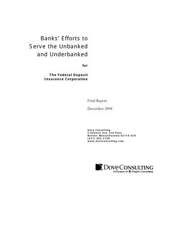 Banks' Efforts to Serve the Unbanked and Underbanked - FDIC