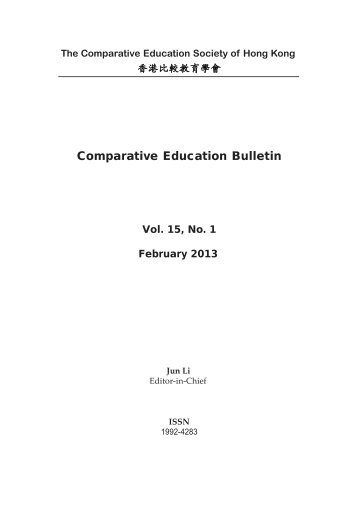Comparative Education Bulletin - Faculty of Education - The ...