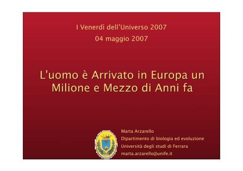 L'uomo è Arrivato in Europa un Milione e Mezzo di Anni fa