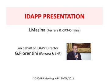 idapp presentation - INFN Sezione di Ferrara