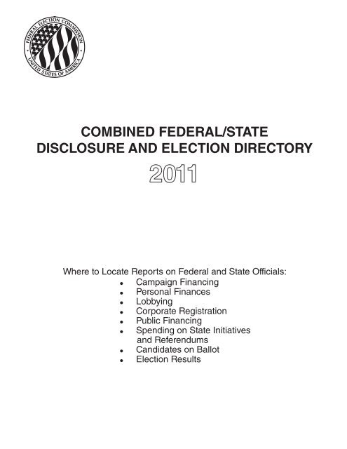combined federal/state disclosure and election directory