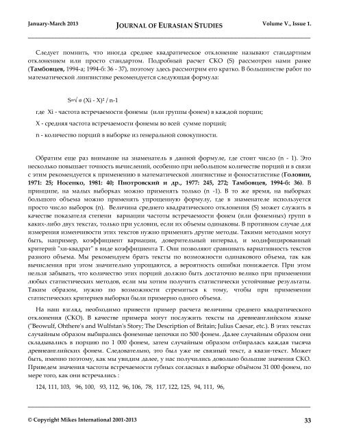 JOURNAL OF EURASIAN STUDIES Journal of the Gábor Bálint de ...