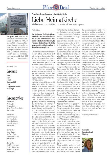 Pfarrbrief Oktober 2013