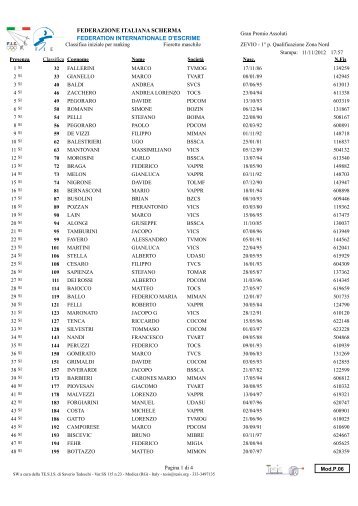 1° PROVA QUALIFICAZIONE - ZONA NORD - Federazione Italiana ...