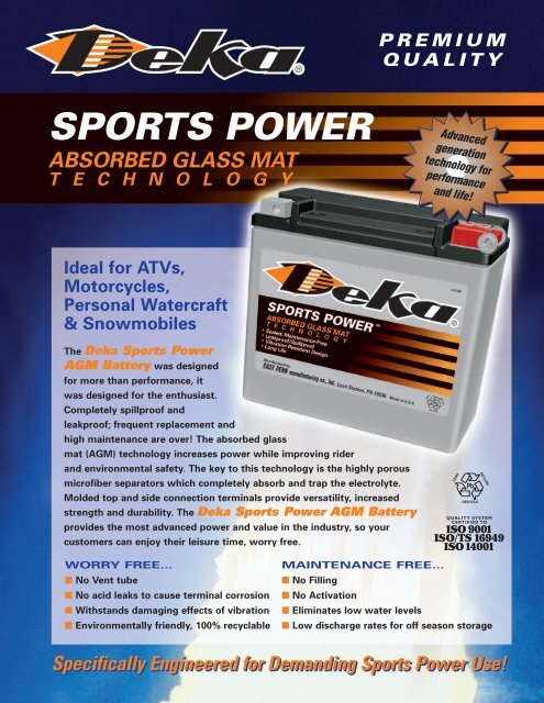 deka powersports - brochure - Federal Batteries