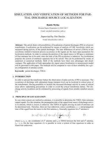 Simulation and Verification of Methods for Partial Discharge Source ...