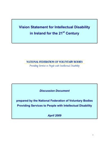 Vision Statement for Intellectual Disability in Ireland for the 21st ...