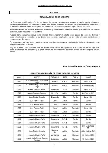 Reglamento de Doma Vaquera en Extremadura - Federación Hípica ...