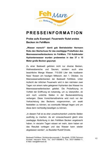 presseinformation - FehMare