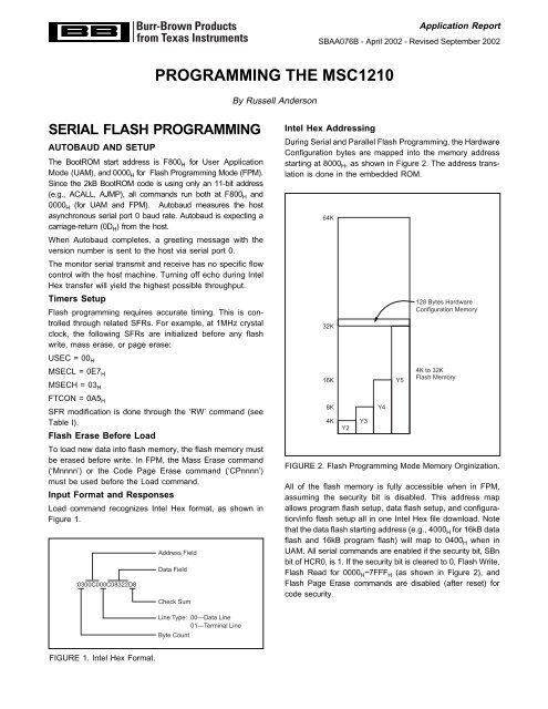 Programming the MSC1210 (Rev. B) - Texas Instruments