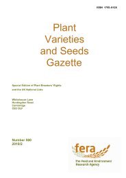 Plant Varieties And Seeds Gazette The Food And Environment