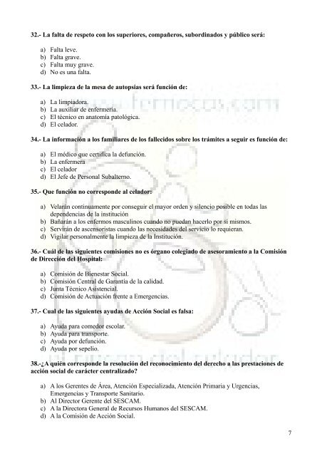 Examen celadores del SESCAM 10-05-2.008 - FERNOCAS