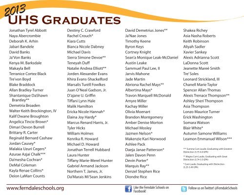 enews Graduation Issue | June 14, 2013 - Ferndale Public Schools