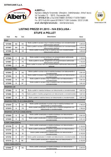 LA NORDICA_2013_EXTRAFLAME_Listino 01-2013 - Ferramenta.Biz