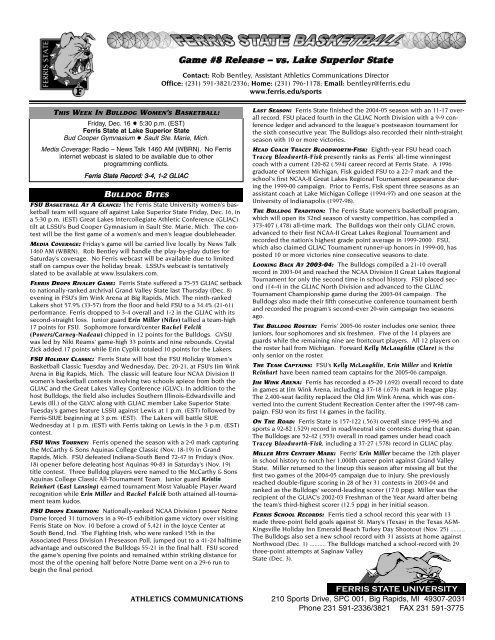 PDF Version (Game Notes) - Ferris State University