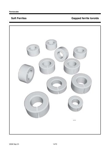 Soft Ferrites Gapped ferrite toroids - Ferroxcube