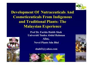 Development Of Nutraceuticals And Cosmeticeuticals - The ...