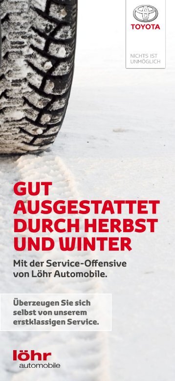 GUT AUSGESTATTET DURCH HERBST UND WINTER - SERVICE-OFFENSIVE VON LÖHR AUTOMOBILE KOBLENZ